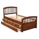 preview thumbnail 8 of 45, Twin Size Platform Storage Bed Solid Wood Bed with 6 Drawers,Paint Surface,Environmentally Friendly Materials，Brown