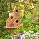 preview thumbnail 6 of 5, Four Home Bungalow Copper Birdhouse Stake - 13.25" L x 7" W x 73.75" H