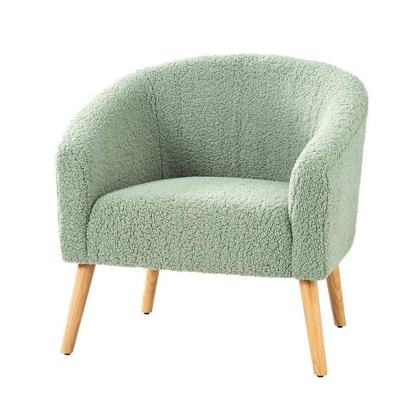 Sheila Modern 31"W Boucle Armchair with Solid Wood Legs by HULALA HOME