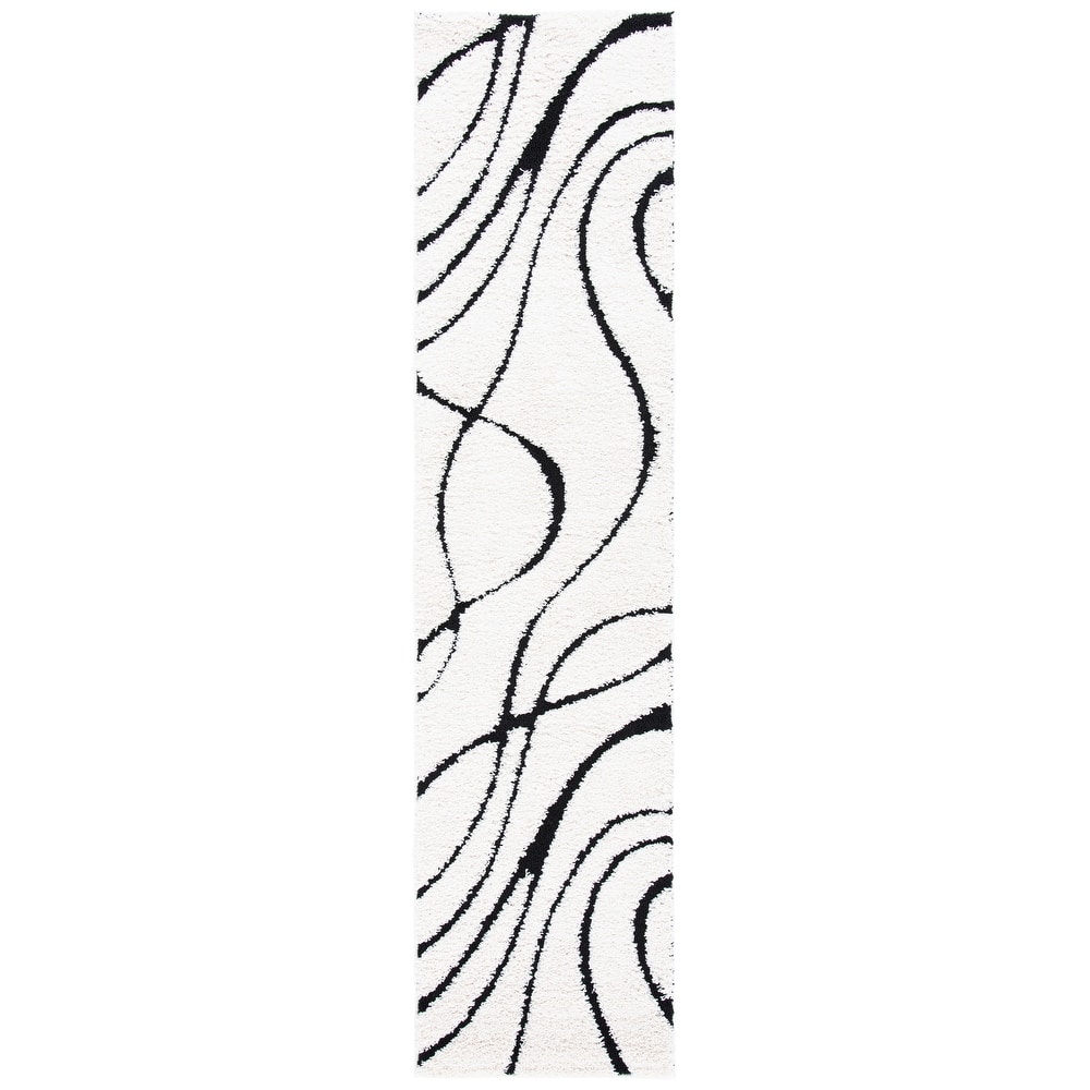 SAFAVIEH Florida Shag Staka Abstract Waves 1.2-inch Area Rug