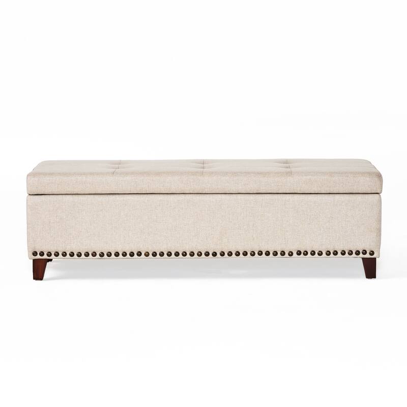 Gavin Tufted Fabric Storage Bench by Christopher Knight Home