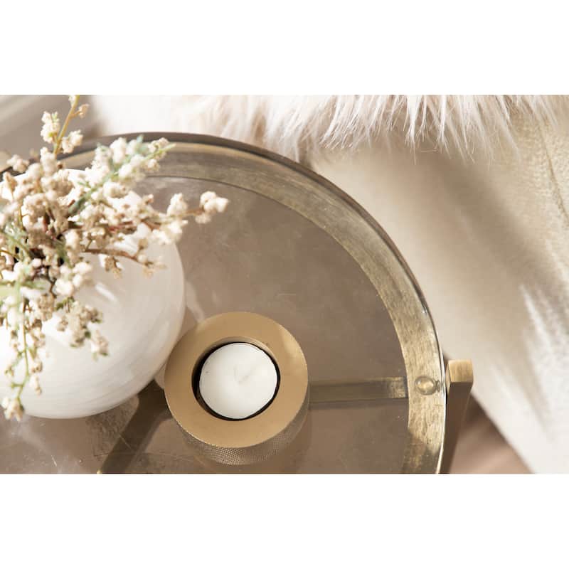 Kate and Laurel Aguilar Glass and Metal Side Table