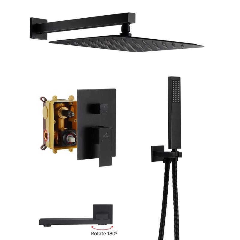 3 Function 10-inch Wall Mounted Dual Shower Heads Shower System
