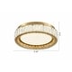 preview thumbnail 7 of 6, 1-Light Brass Stainless Steel LED Flush Mount With Clear Crystals