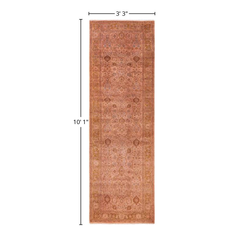 Overdyed One-of-a-Kind Hand-Knotted Area Rug - Beige - 3' 3" x 10' 1"