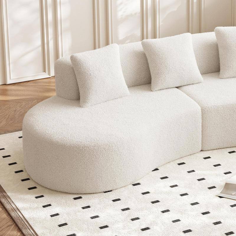 Modern Curved 5-Seater Sectional Sofa, Easy Assembly, Compact Living