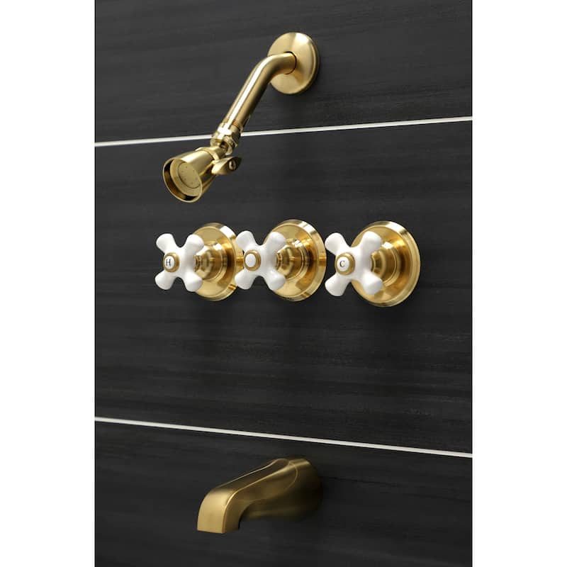 Victorian Three-Handle Tub and Shower Faucet
