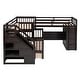 preview thumbnail 25 of 58, 3 IN 1Twin-Twin over Full L-Shaped Bunk Bed With 3 Drawers, Portable Desk and Wardrobe