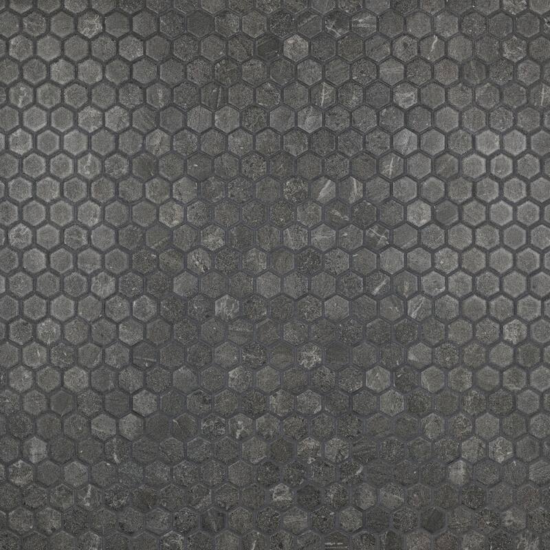 Merola Tile Liverpool Hex Dark Grey 10" x 11-3/8" Ceramic Floor and Wall Tile