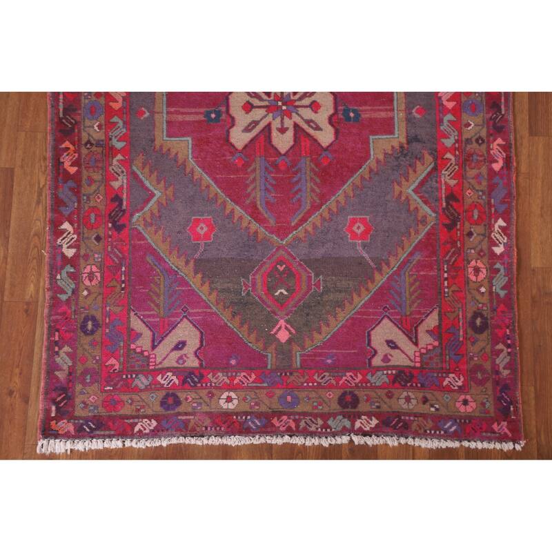 Hand Knotted Oriental 100% Wool Carpet Traditional Tribal Multi-Colored Ardebil Runner Rug - 10' 8'' X 3' 11''