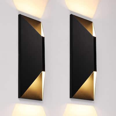 Pack of 2 porch light black wall light metal patio light