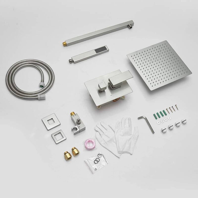 10" Square Bathroom Shower Combo Set - 19.09"D x 14.96"H x 13.98"W