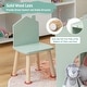 preview thumbnail 7 of 8, Costway 3 Piece Kids Wooden Table and Chair Set with Blackboard for