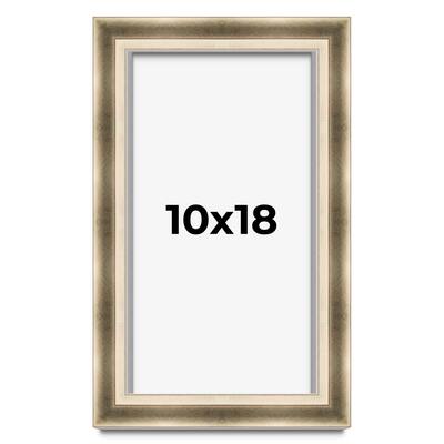 10x18 Shadow Box Frame Silver | 1.75 inches Deep Real Wood Traditional