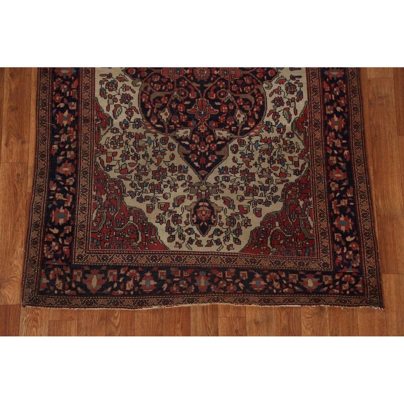 Pre-1900 Antique Sarouk Farahan Persian Rug Hand-knotted Wool Carpet - 3'6" x 5'1"