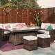preview thumbnail 14 of 15, Morden Wicker/ Steel 7-piece Outdoor Conversation Firepit Dining Sets
