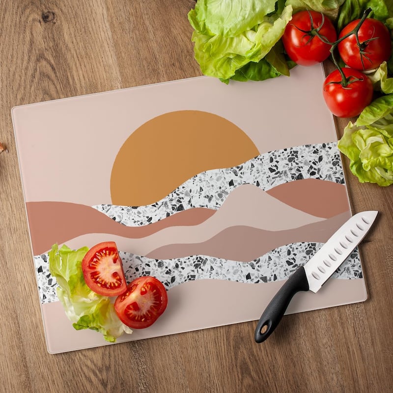 Sunrise 3mm Heat Tolerant Tempered Glass Cutting Board 15” x 12” Manufactured in the USA Dishwasher Safe