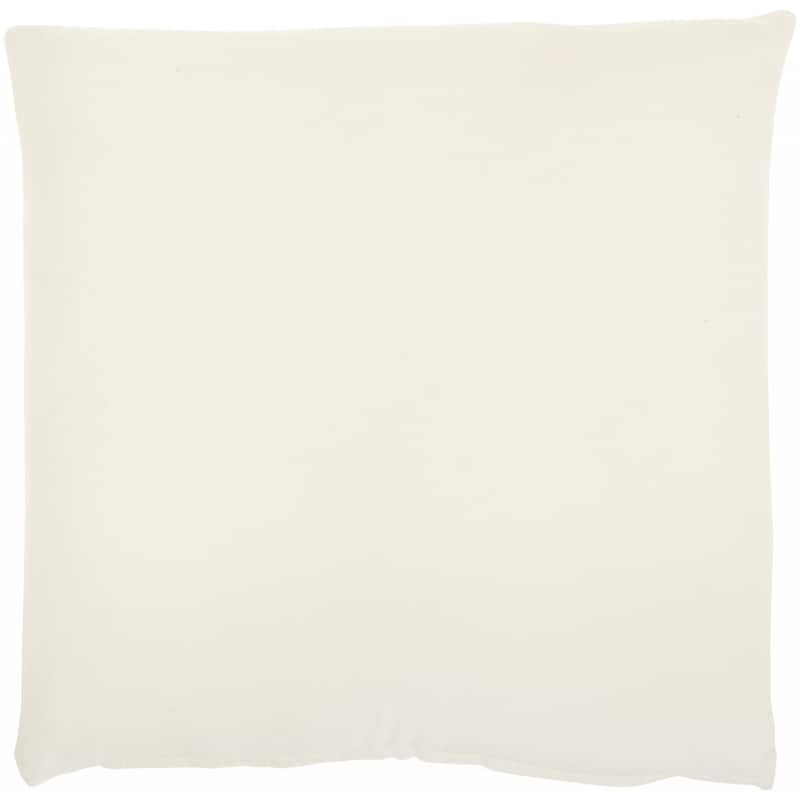 HomeRoots Solid Black Casual Throw Pillow - 16"X16" - Polyester - Ivory