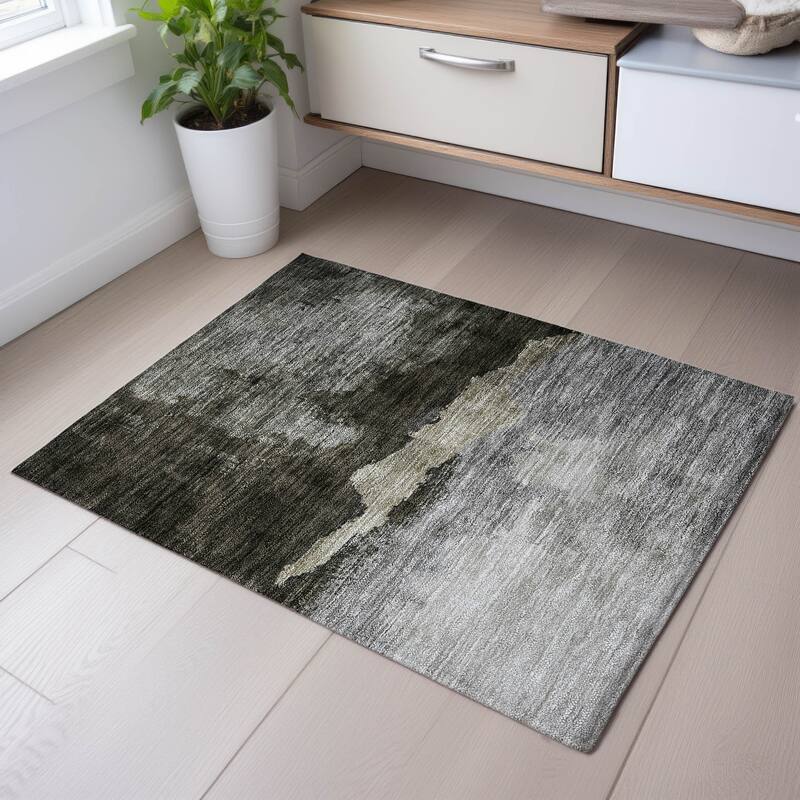 Premium Washable Super Soft Modern Chic Mayfield Rug - Taupe - 1'8" x 2'6"