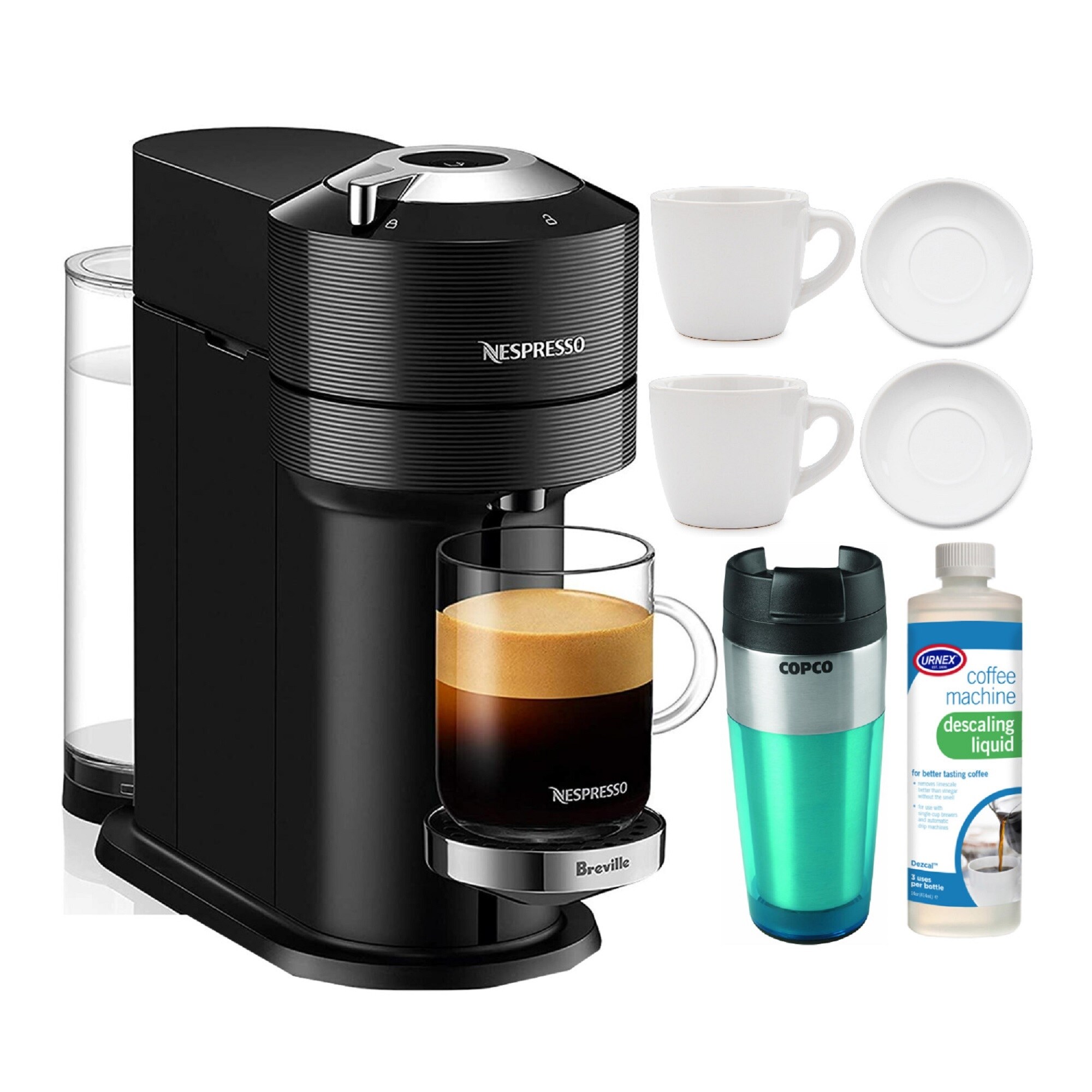 Nespresso Vertuo Next Classic Black Coffee and Espresso Machine Bundle
