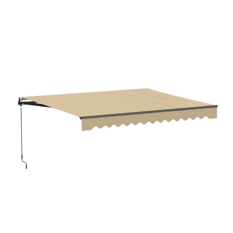 ALEKO Caribbean Manual Retractable Patio Awning - Desert Sand - 12 x 10 Feet