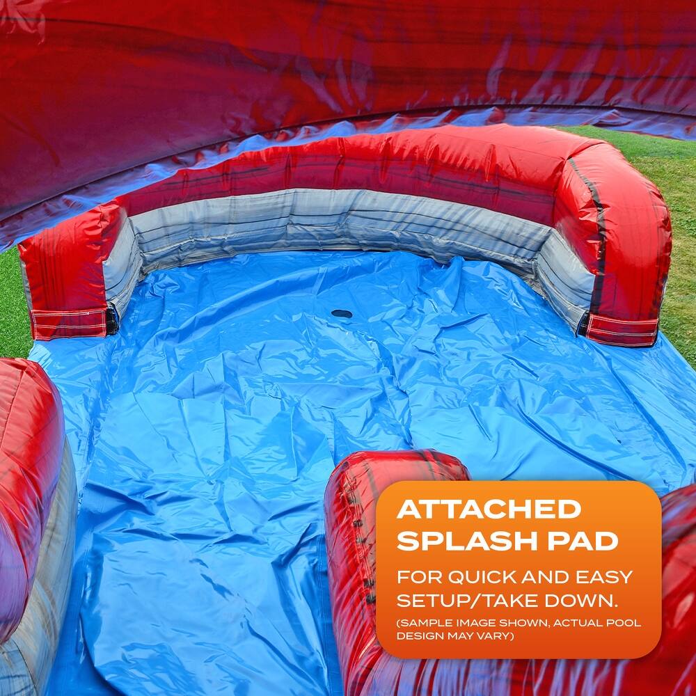 JumpOrange Dolphin Splash 14 ft Commercial-Grade Inflatable Water Slide Combo with Deep Pool & Air Blower