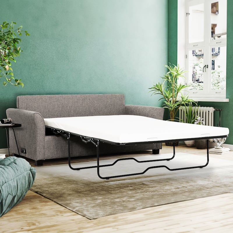 Honor 73 in. Dark Grey Full Sofa Bed with USB