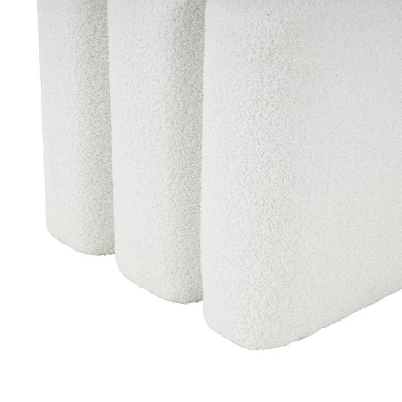 White, Gray or Copper Polyester W-Shaped Room Ottoman