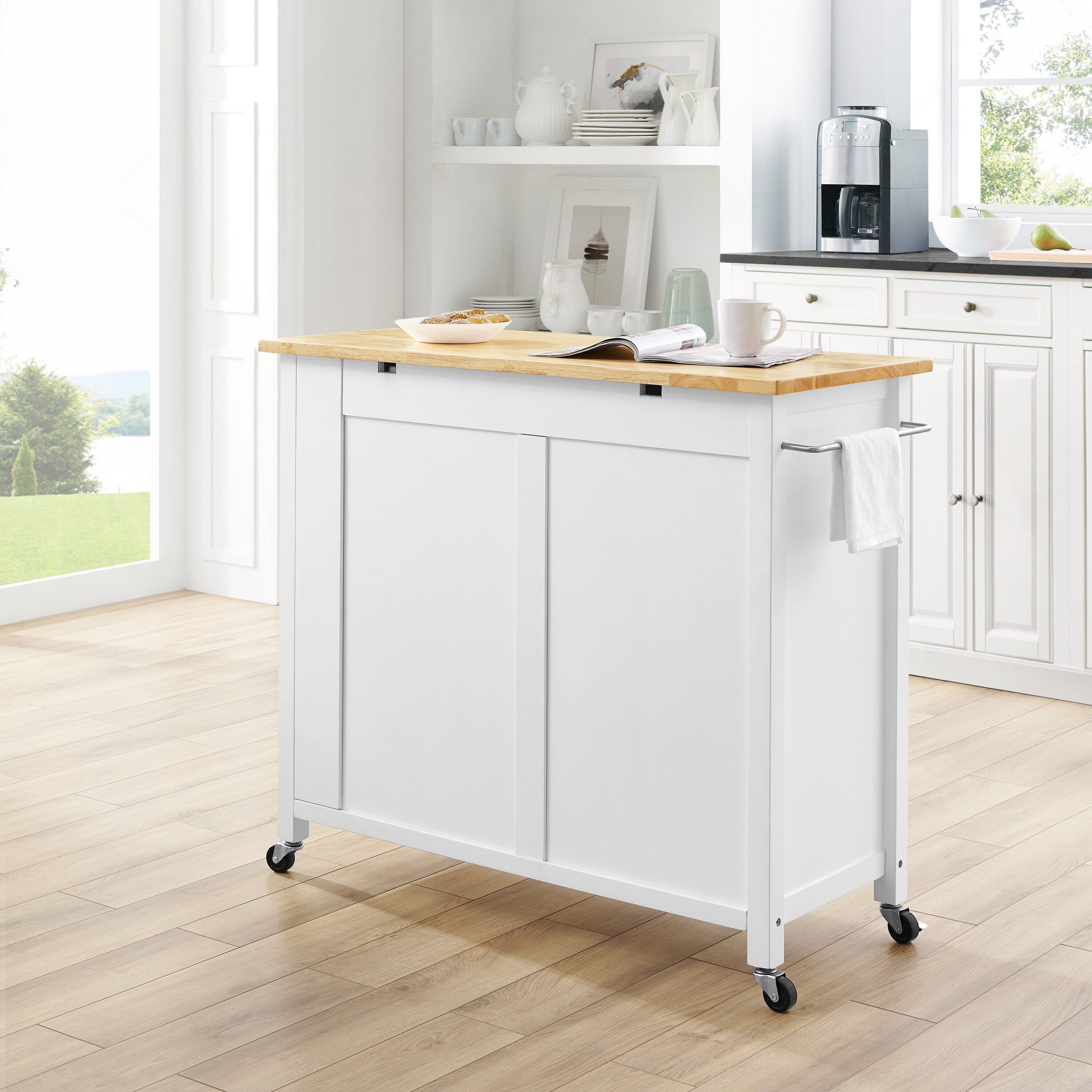 Savannah Wood Top Full Size Kitchen Island Cart 37 H X 42 W X 18 25 D On Sale Overstock 31104177