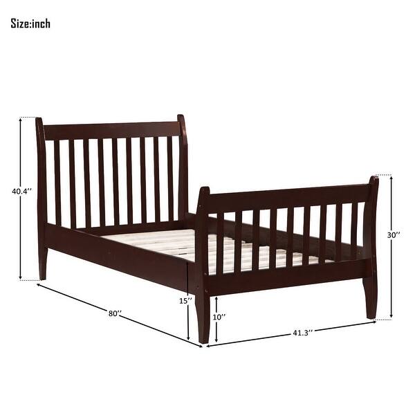 dimension image slide 1 of 2, Twin Platform Bed Frame with Wood Slat Support and Storage - Modern, Compact