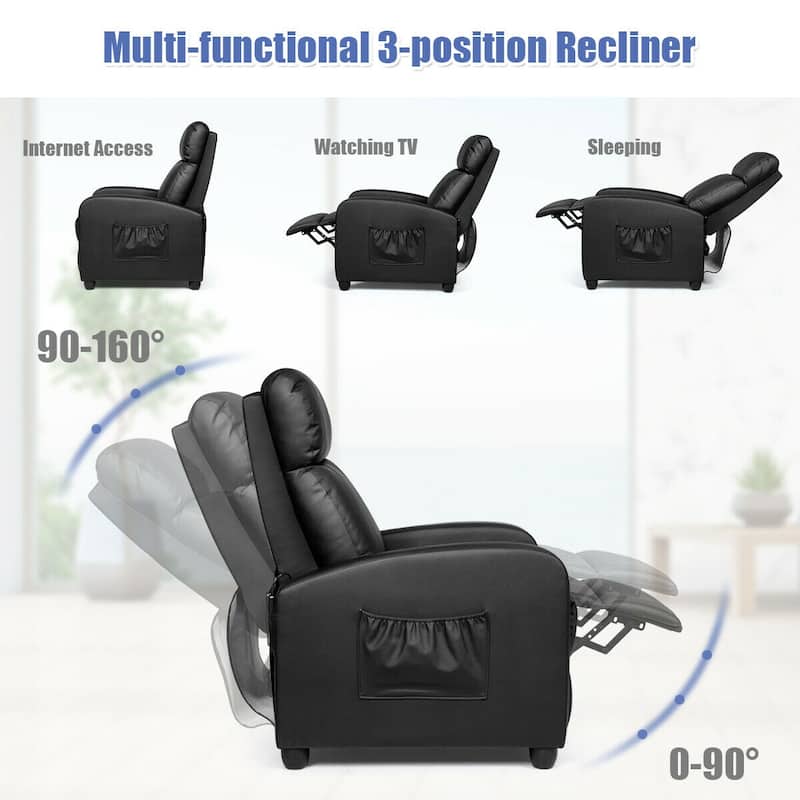 Comfortable Recliner Massage Chair for Living Room with Side Pocket