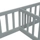 preview thumbnail 29 of 52, Twin Size Wood Double Floor Bed with Guardrails For Toddlers