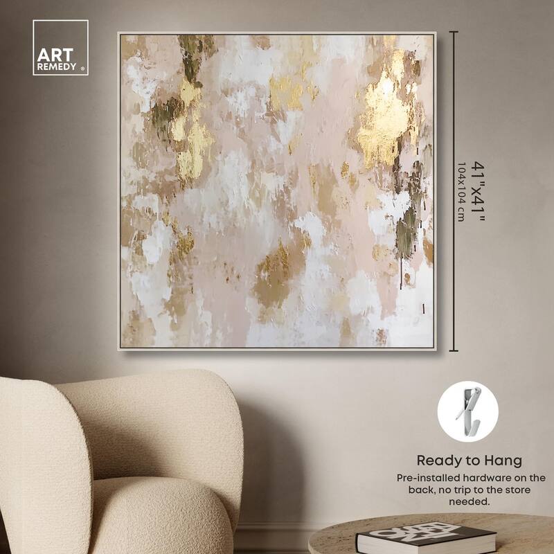 Golden Glimmer Gesture I Canvas by Art Remedy