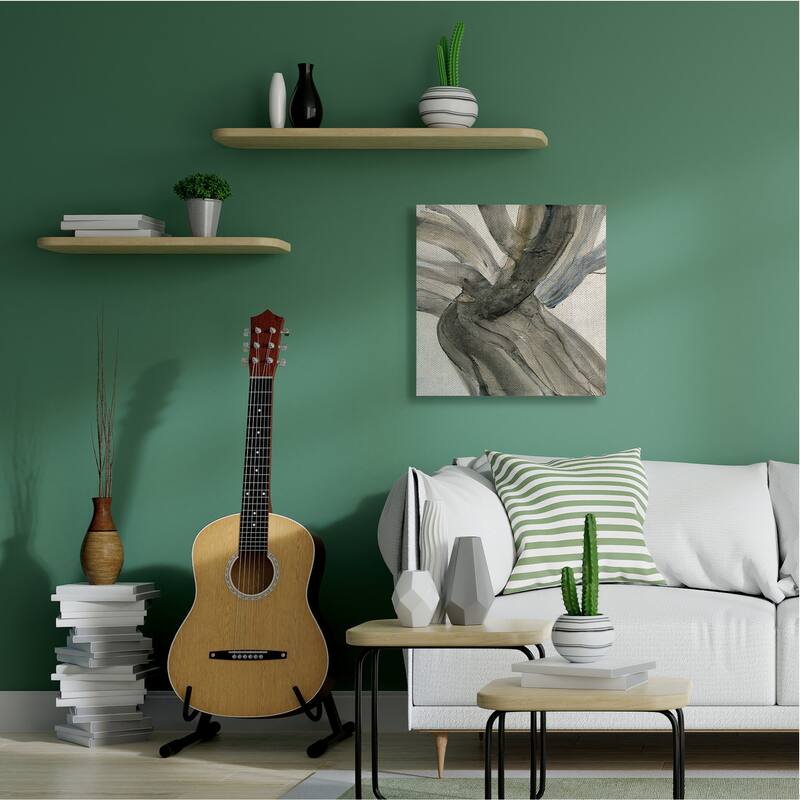 Stupell Curved Coastal Driftwood Abstraction Neutral Brown Canvas Wall Art