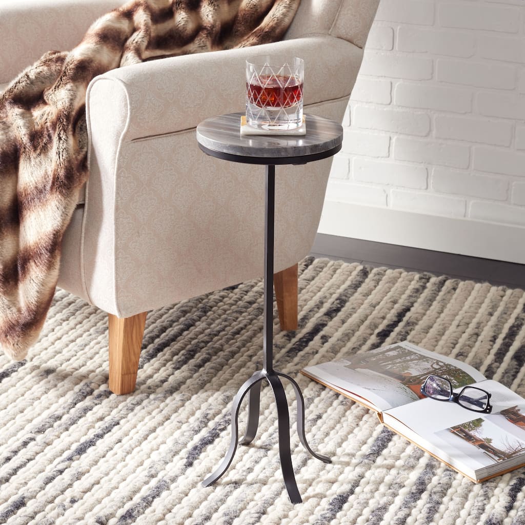 SAFAVIEH Elin Round Top Drink Table - 9 In. W x 9 In. D x 24 In. H - 9Wx9Dx24H