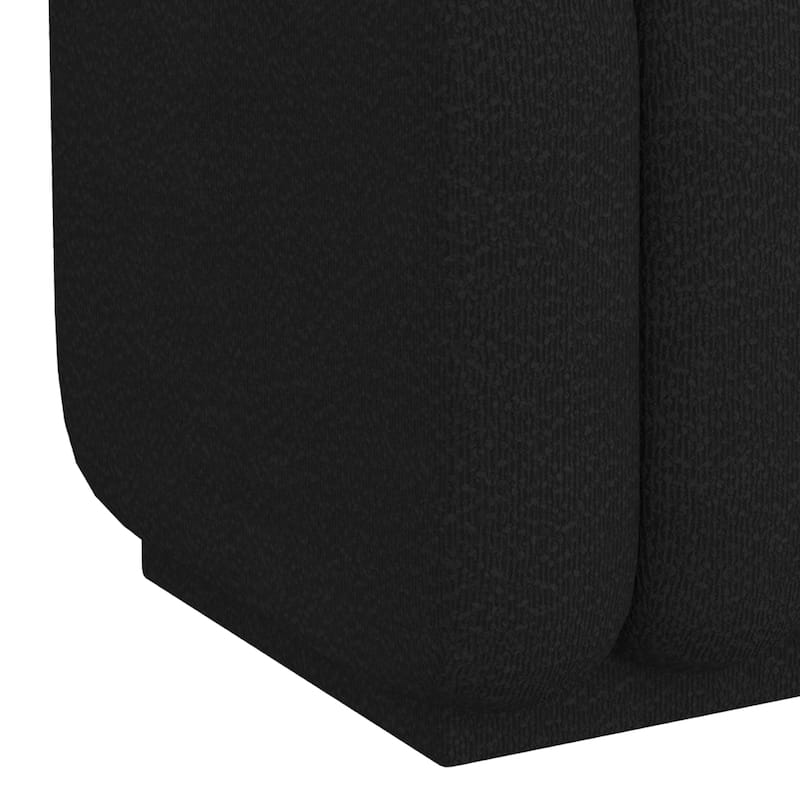 Contemporary Boucle Fabric Small Square Ottoman