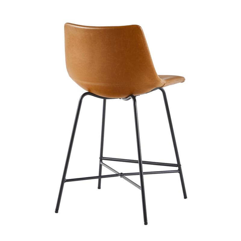 Middlebrook Designs Modern Faux Leather Counter Stool (Set of 2)