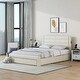 preview thumbnail 3 of 24, Leather Upholstered Platform Bed with Drawers and Charging Station,Queen Size