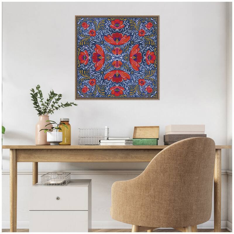 Kate and Laurel Kaleidoscope Poppies by Lucia Gianello Framed Canvas Wall Art Print
