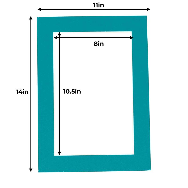 11x14 Mat for 8.5x11 Photo Teal Blue Matboard for Frames Measuring 11 x 14 Inches To Display