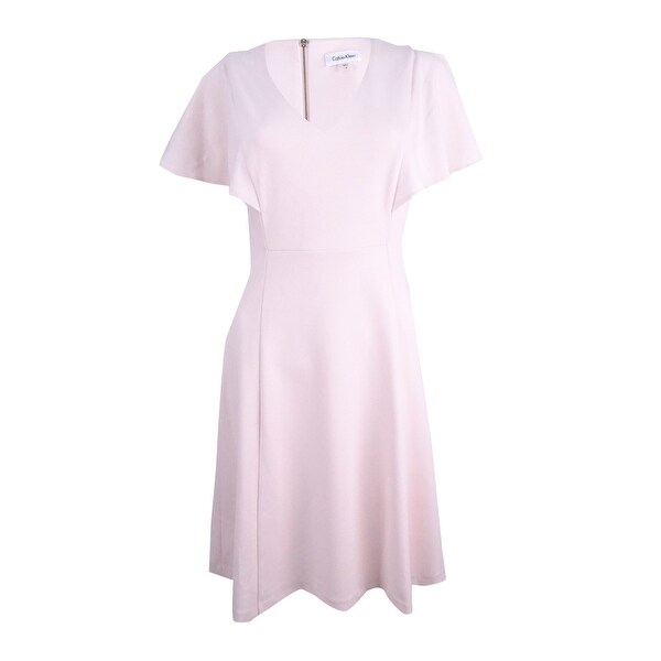 calvin klein flutter sleeve dress