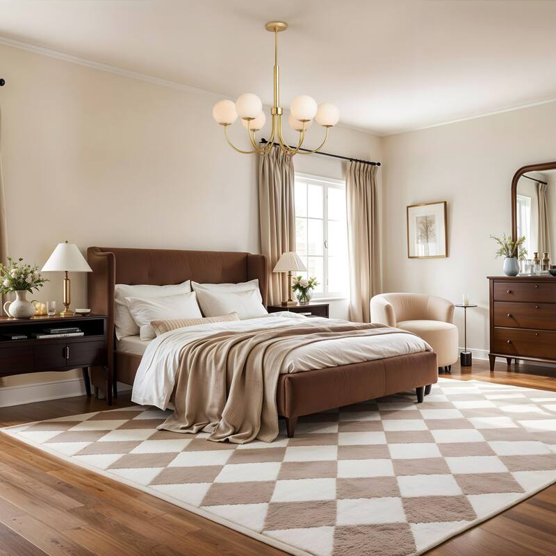 Bard Modern Pendant Light - Metal, Glass & Gold, Ivory Globe Light Fixture For Modern, Mid-Century, Contemporary Room Decor