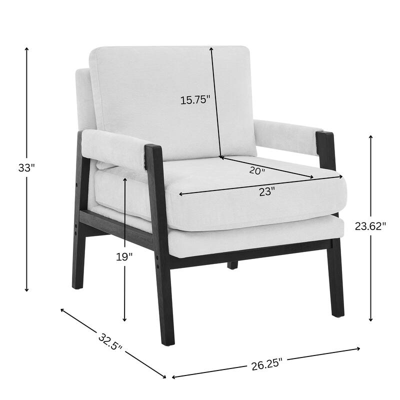 Accent Chair with Upholstered Leisure Chair with Open Armrest, Armchair