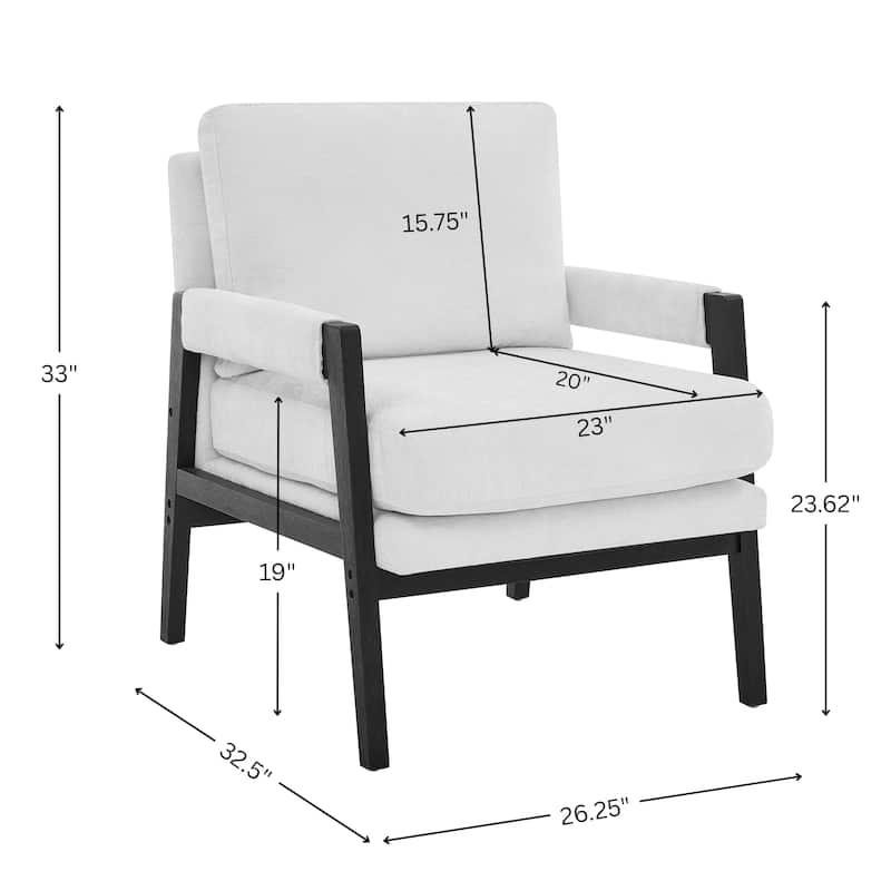Roundhill Furniture Kelly Mid-Century Modern Chenille Upholstered Accent Armchair