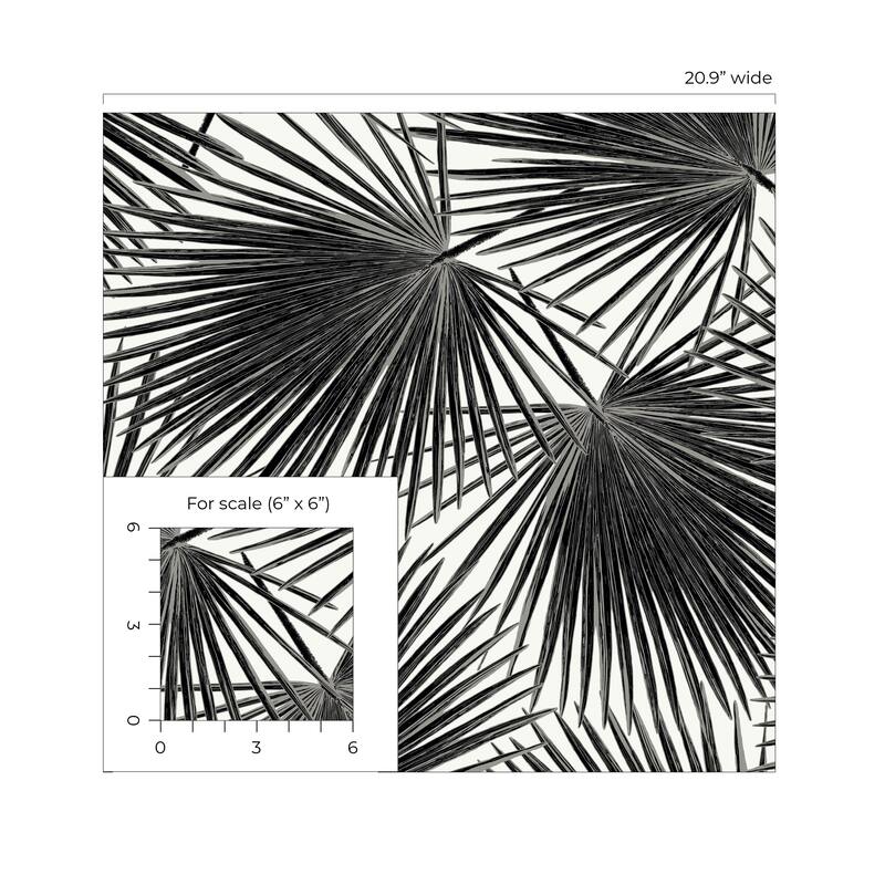 Seabrook Designs Haven Palm Prepasted Wallpaper - 20.9 in W x 33 ft. L