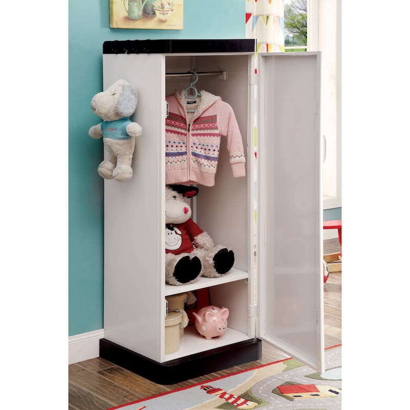 Fost Contemporary Metal Single-Door Kids Closet by Furniture of America