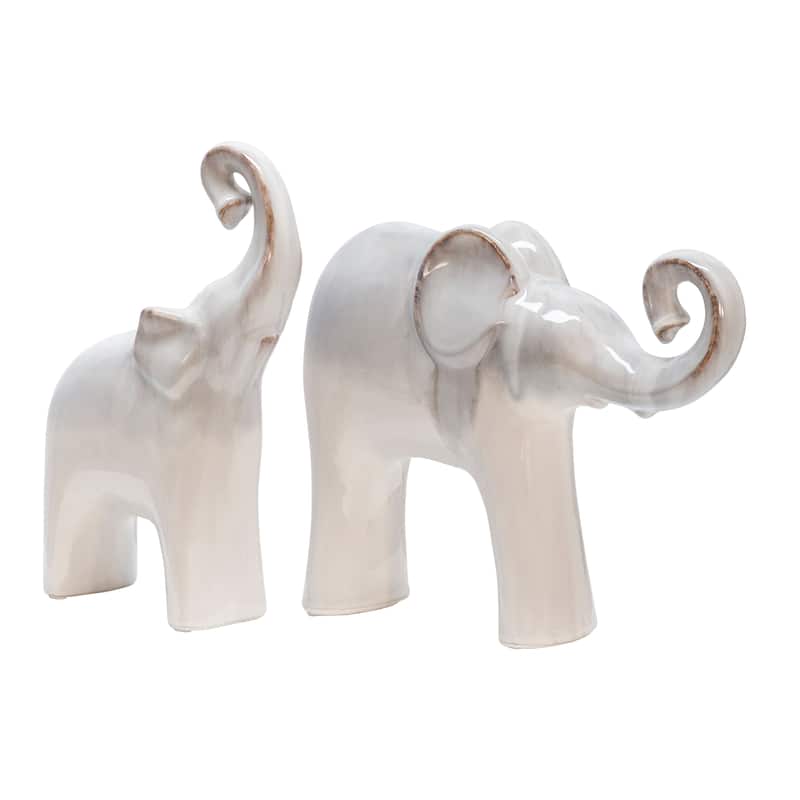 Sagebrook Home Ceramic Elephant Figurine - 6" x 3" x 11"