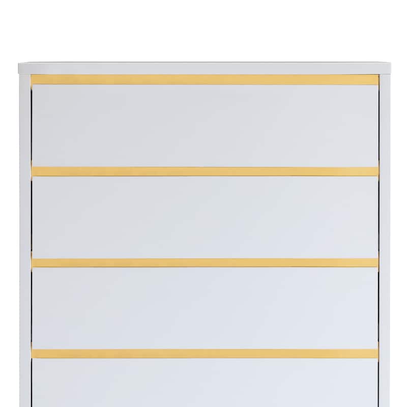 DH BASIC Mod Modern White 31-inch Wide 5-Drawer Vertical Dresser by Denhour