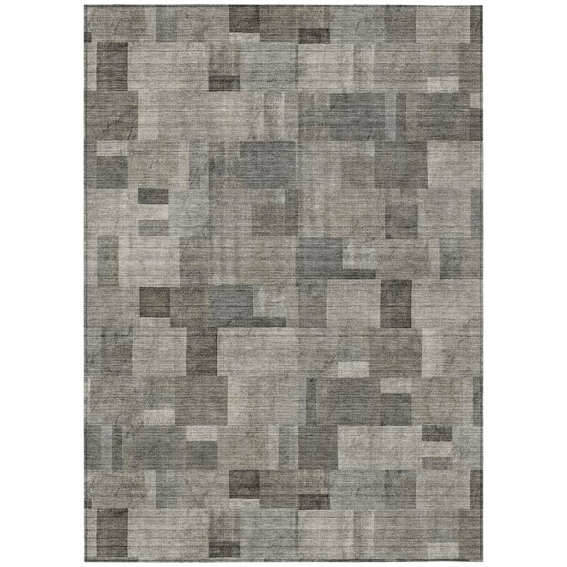 HomeRoots Geometric Transitional Rectangle Outdoor Rug