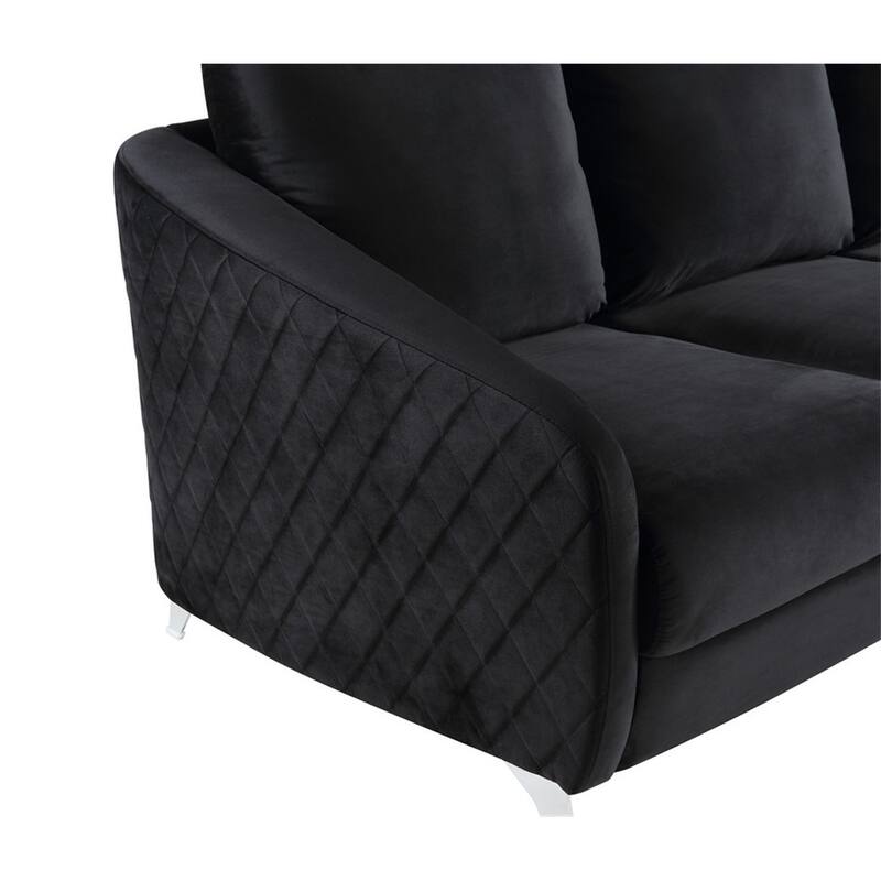 19" Seat Height Velvet Modern Chic Sofa Couch